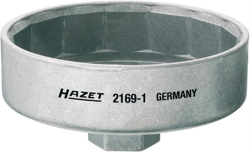 HAZET Ölfilterschlüssel 2169 I Passend Für Verschiedene Ölfilter Mit Einem Durchmesser Von 82 Mm, Antrieb: Außensechskant 3⁄8 Zoll I Betätigung Von Ölfiltern Und Ölfilter-Gehäusedeckeln