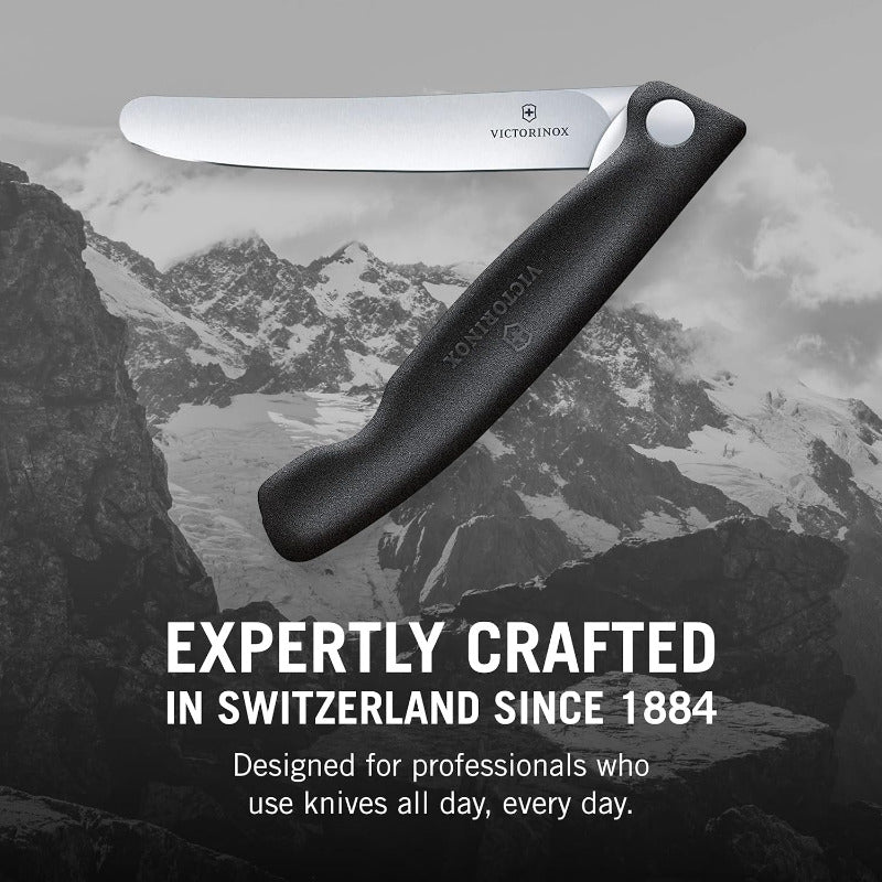 Victorinox Swiss Classic Tomato and Table Knife – 11 cm Ultra-Sharp Straight Edge, Stainless Steel, Black Handle