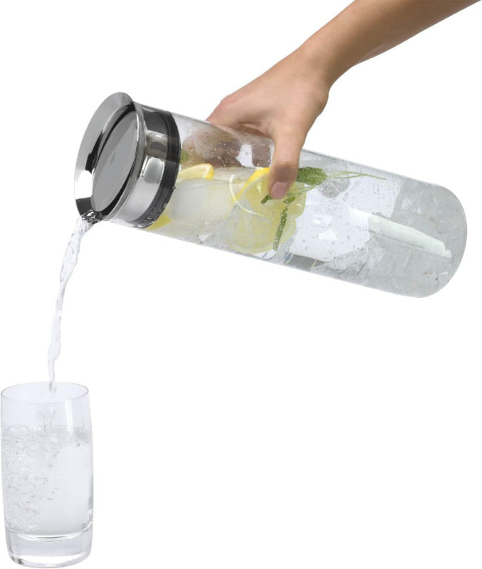 WMF Motion Water Carafe – 1.25L Glass Carafe with Silicone Lid 
