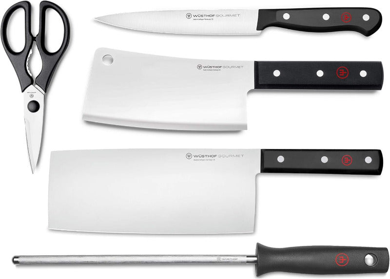 WÜSTHOF Gourmet Knife Block – 5-Piece Set | German Steel Kitchen Essentials