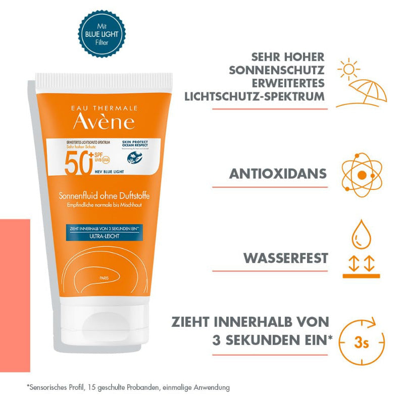 Avene Sun Fluid SPF 50+ Fragrance-Free – 50ml