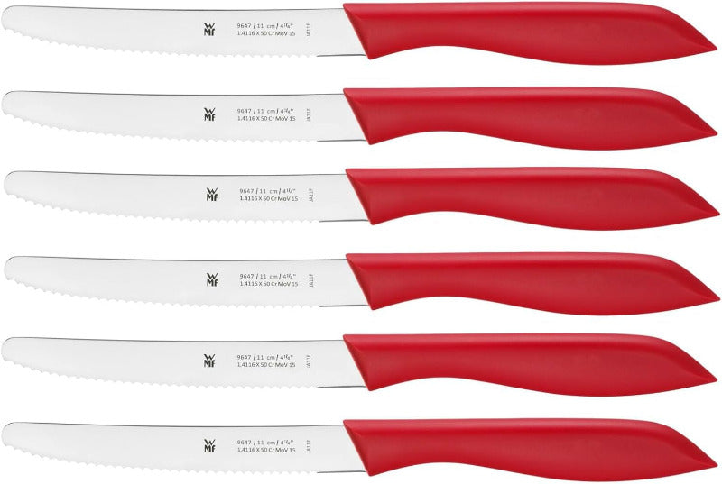 WMF Classic Line Breakfast Knife Set – 6-Pieces 23 cm Colorful Plastic Handles