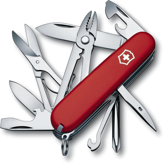 VICTORINOX Deluxe Tinker Swiss Army Knife – 17 Function Multitool | Red Pocket Knife for Travel, Camping & DIY