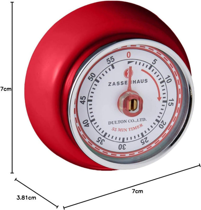 ZASSENHAUS SPEED Kitchen Timer – Red | Analog Countdown with Alarm