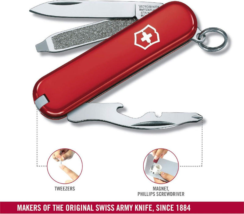 Victorinox Rally Swiss Army Knife – Mini Keychain Multi-Tool with 9 Functions