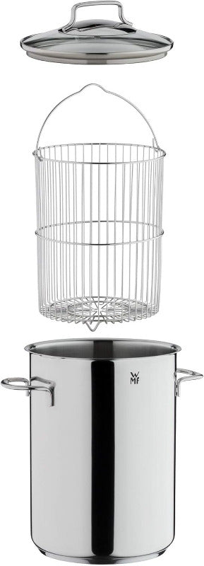 WMF Asparagus Pot – 5L Tall Steamer with Glass Lid with Insert for Pasta & Vegetables