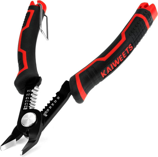 KAIWEETS 3-in-1 Precision Cutter, Pliers & Wire Stripper – For 20-10 AWG Cables