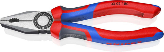 KNIPEX 03 02 180 Combination Pliers – 180 mm | Cuts Copper & Steel Wire, Grips Flat & Round Material