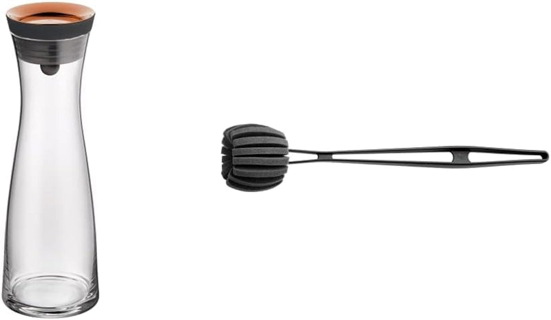 WMF Basic Wasserkaraffe Aus Glas, 1 Liter, Glaskaraffe Mit Deckel, Silikondeckel, Closeup-Verschluss