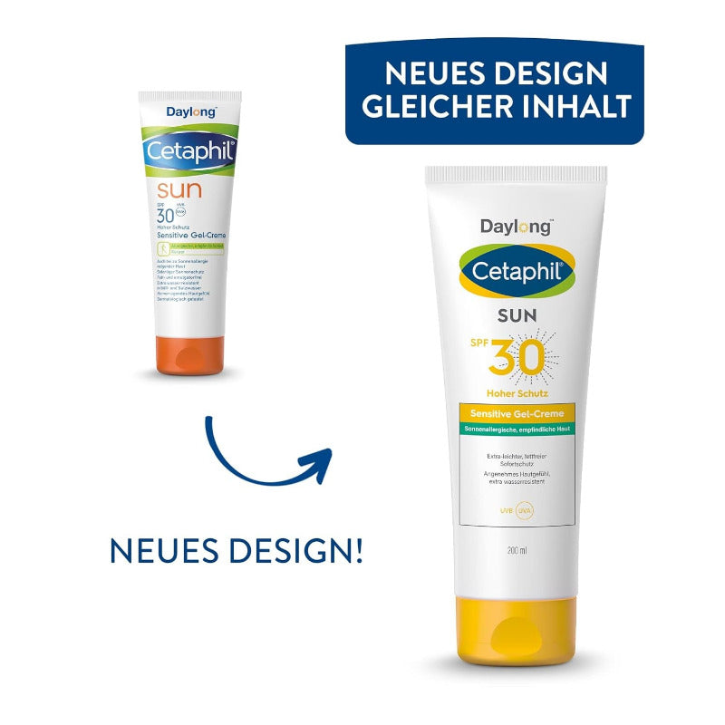 CETAPHIL Sun Sensitive Gel-Cream SPF 30 – 200ml | Lightweight, Perfume-Free Sunscreen for Sensitive Skin