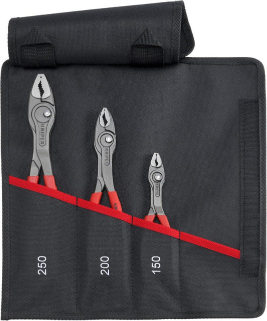 KNIPEX 00 19 61 TwinGrip® 3‑Piece Front &amp; Side Gripping Pliers Set in Roll Pouch