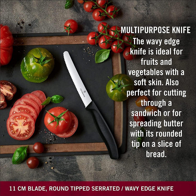 VICTORINOX Swiss Classic Vegetable Knife Set – 3-Piece, Red