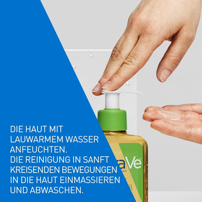 Cerave Reinigungsöl, Sanft Reinigendes Öl Mit Squalan, Triglyceride Sowie Ceramide Bei Normaler Bis Sehr Trockener Haut, Auch Für Babyhaut Und Bei Neurodermitis, 236 Ml