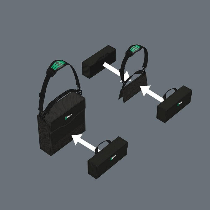 WERA 2Go 3 Tool Box - Compact, Lightweight & Durable Tool Storage (130 x 325 x 80 mm)