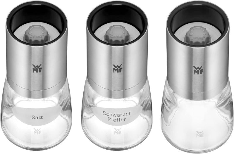 WMF De Luxe Salt and Pepper Mill Set – 3-Pieces Ceramic Grinding Mechanism