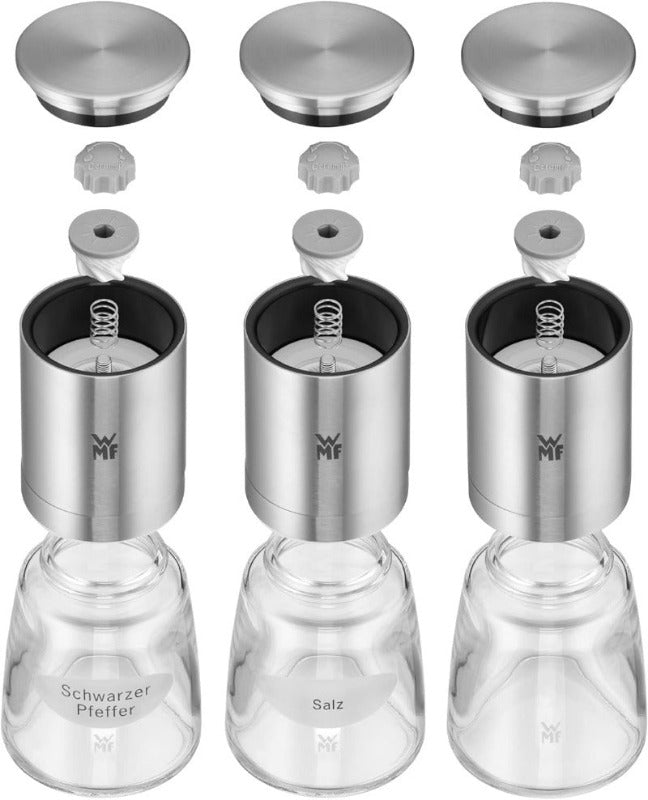 WMF De Luxe Salt and Pepper Mill Set – 3-Pieces Ceramic Grinding Mechanism
