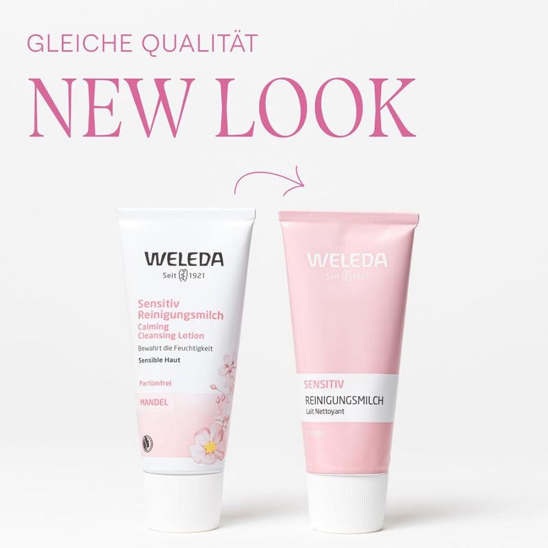 WELEDA Bio Mandel Sensitiv Reinigungsmilch, Sanfte Porentiefe Naturkosmetik Reinigung Für Sensible Haut Im Gesicht, Geeignet Für Neurodermitiker Und Schonende Entfernung Von Make-Up (1 X 75 Ml)