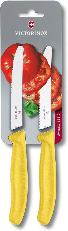VICTORINOX Swiss Classic Tomato & Snack Knife Set – 6 Pieces, Black Handle, 11cm