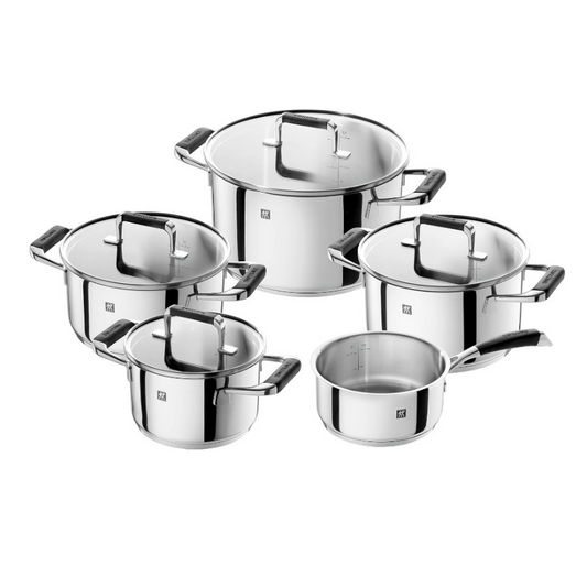 CORNELIA POLETTO by ZWILLING Cookware Set 5-Piece Stainless Steel with Glass Lids