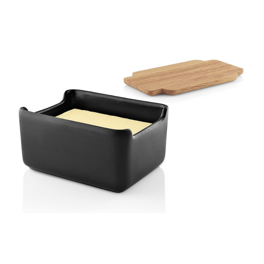 EVA SOLO Nordic Kitchen Butter Dish – Black with Oak Lid