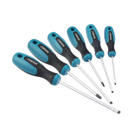 HAZET 810/6 I 6-Pieces Screwdriver Set – Slotted & Phillips | Ergonomic Grip | High Torque