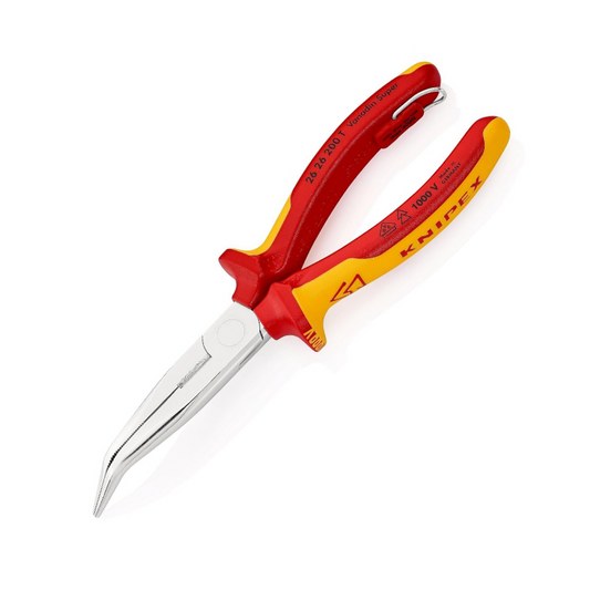 KNIPEX 26 26 200 T Flat Round Nose Pliers with Cutter 200mm Insulated Safety Pliers