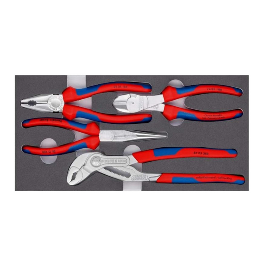 KNIPEX 4-Piece Plier Set in Foam Insert 00 20 01 V17 for Professionals