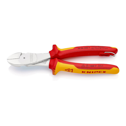 KNIPEX 74 06 200 T VDE-Insulated High‑Leverage Side Cutter – 200 mm