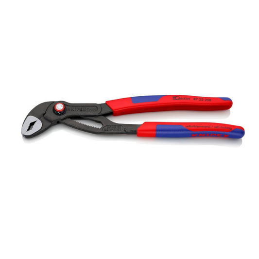 KNIPEX Cobra QuickSet Hightech Water Pump Pliers 250mm Multi-Component Grip 87 22 250