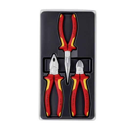 KNIPEX Electricians Tool Set 3 Piece VDE Insulated Pliers Set 160–200mm