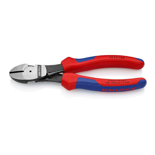 KNIPEX High-Leverage Diagonal Cutter 180 mm Chrome Vanadium Steel 74 12 180