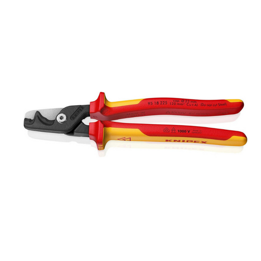 KNIPEX Stepcut® XL Cable Shears 95 18 225 225 mm VDE Certified Step Cut Insulated Tool