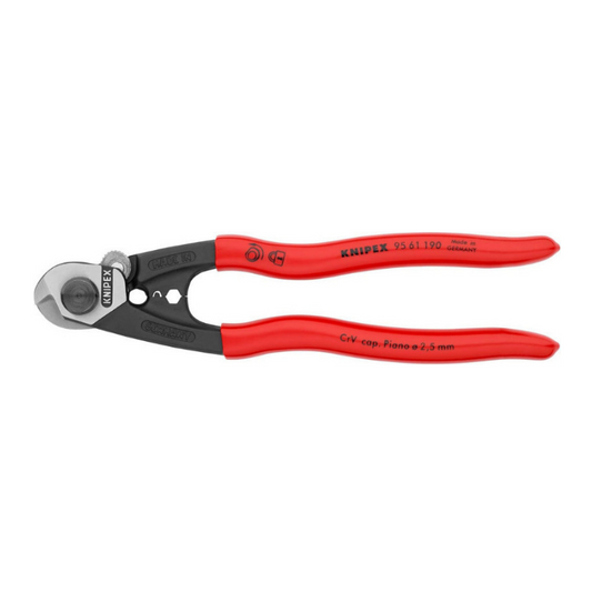 KNIPEX Wire Rope Cutter 190mm Forged and PVC-Coated 95 61 190