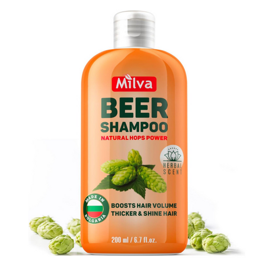 MILVA Beer Shampoo 200ml Volumizing & Moisturizing Hair Care
