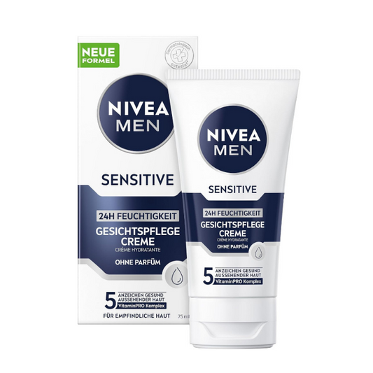 NIVEA MEN Sensitive Face Cream 75ml 24H Moisturizer for Sensitive Skin