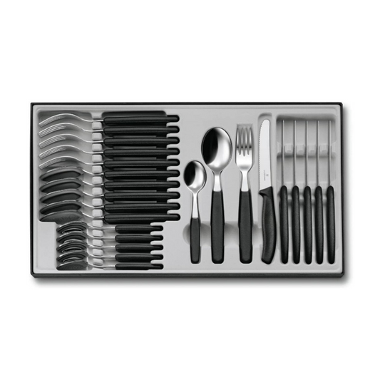 VICTORINOX Classic 24-Piece Professional Cutlery Black Set