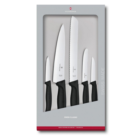 VICTORINOX Swiss Classic 5-Piece Kitchen Knife Set Black