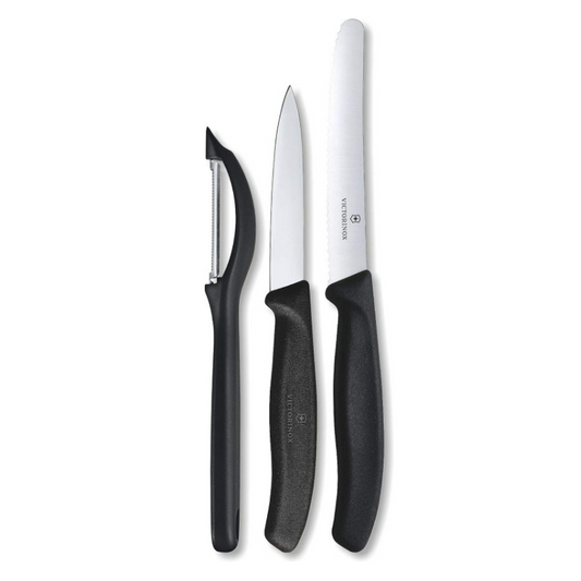 VICTORINOX Swiss Classic Vegetable Knife & Peeler Set 3-Piece Black