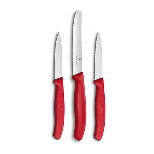 VICTORINOX Swiss Classic Vegetable Knife Red Set 3-Piece