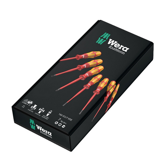 WERA 160 iSS/7 Kraftform Plus Slim Insulated Screwdriver Set 7-Piece 05135961001