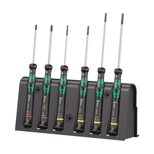 WERA 2035/6A Kraftform Micro Screwdriver Set – 6‑Piece with Rack 05118150001