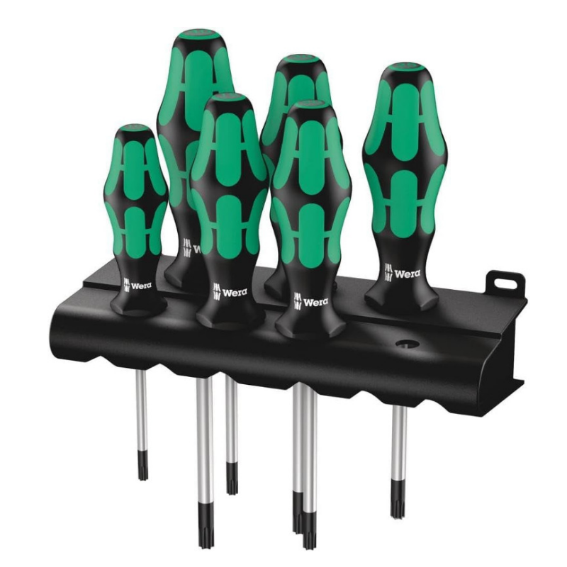 WERA 367/6 TORX® Screwdriver Set with Rack - Kraftform Plus, 6 Pieces