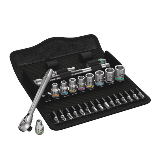 WERA 8100 SA 8 Zyklop Metal Ratchet Set with Switch Lever 28‑Piece 05004018001