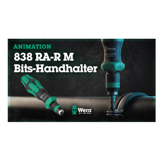 WERA 838 RA-R M Bit Holder with Ratchet Function 1/4" x 123.5 mm 05051493001