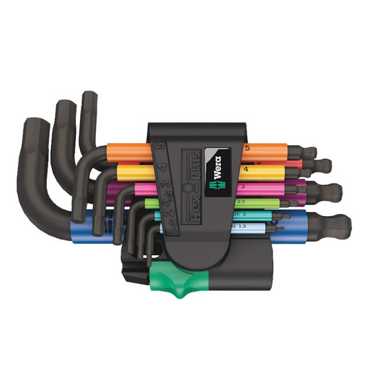 WERA 950/9 Hex‑Plus Multicolour 2 L‑Key Set – 9‑Piece BlackLaser
