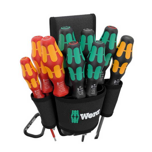WERA 9620 Belt Holster Set 1  10‑Piece Screwdriver Kit in Belt Pouch 05136032001