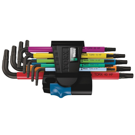 WERA 967/9 TX Multicolour HF‑1 Torx L‑Key Set 9 Piece with Holding Function 05024179001