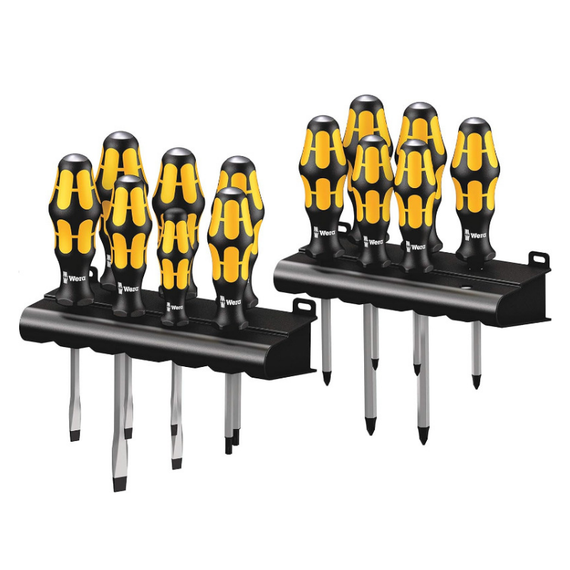 WERA Big Pack 900 Screwdriver Set Kraftform 13-Piece Chisel Driver Set with Rack