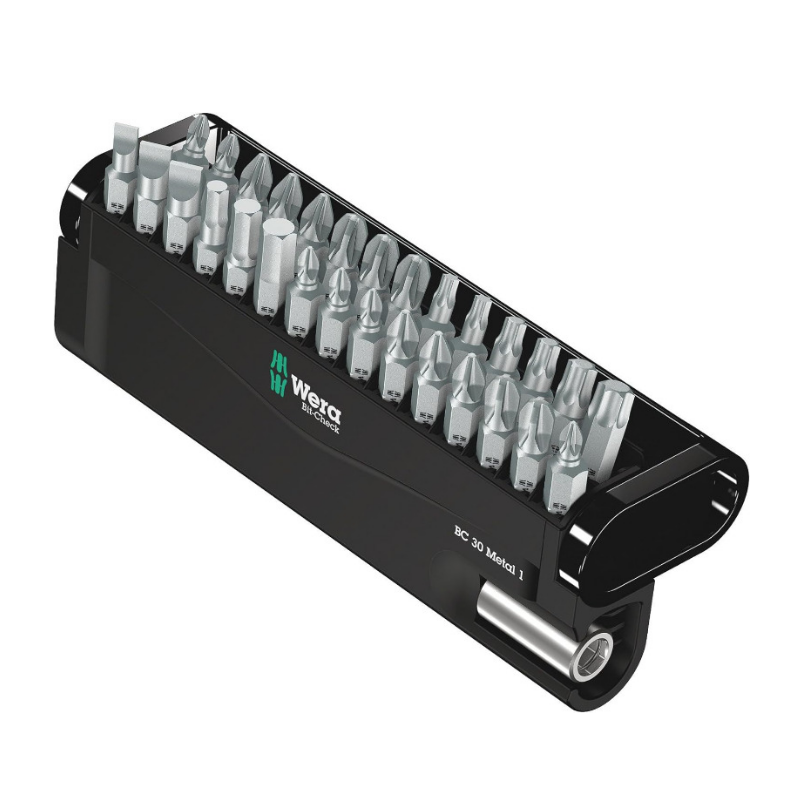 WERA Bit-Check 30 Metal 1 30-Piece Premium Bit Set with Rapidaptor 05057434001