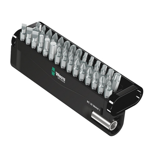 WERA Bit-Check 30 Metal 1 30-Piece Premium Bit Set with Rapidaptor 05057434001